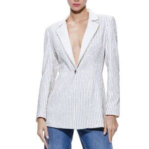 alice + olivia Yona Boxy Pinstripe Blazer